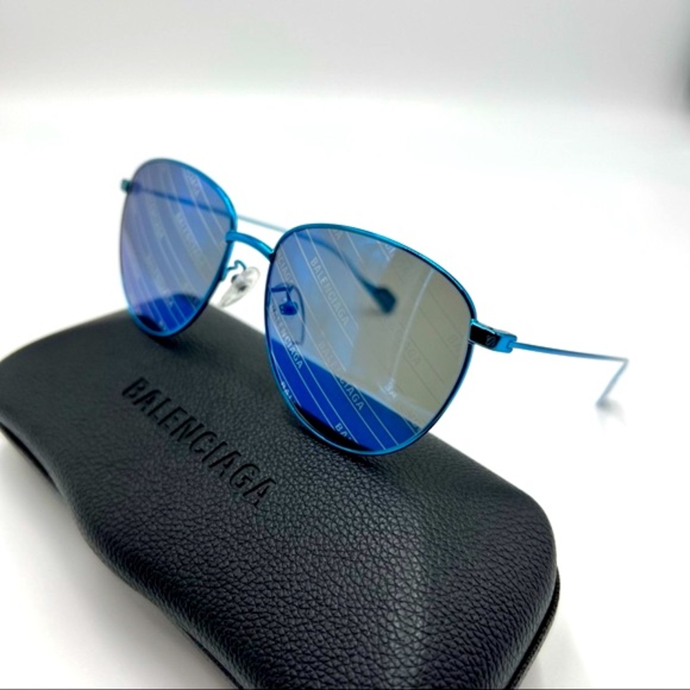 Balenciaga Sunglasses New Authentic Unisex Blue Monograms Lens Sunglasses